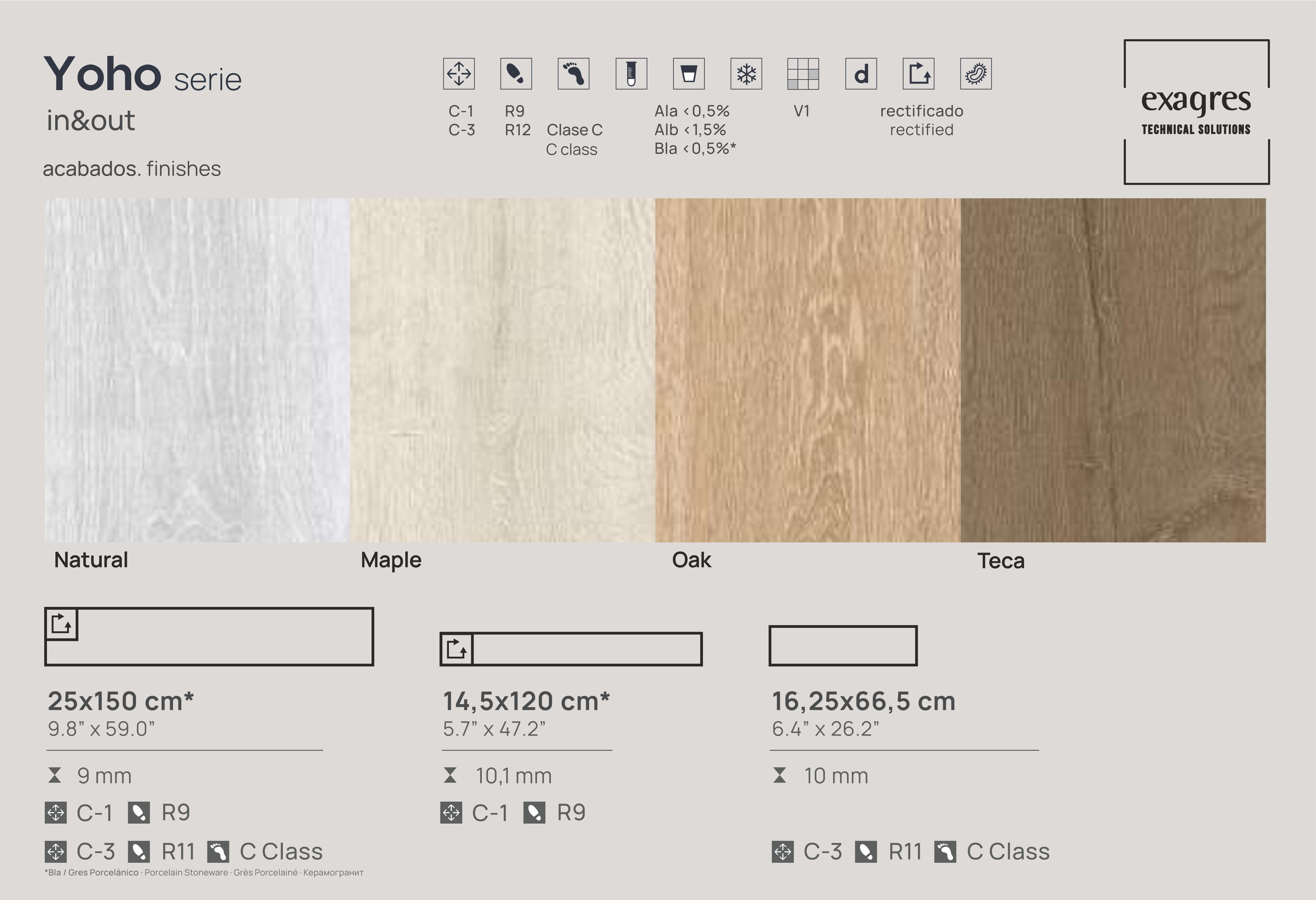 Напольная плитка Yoho Maple 14.5х120х0.9 под дерево Exagres купить в Санкт-Петербурге