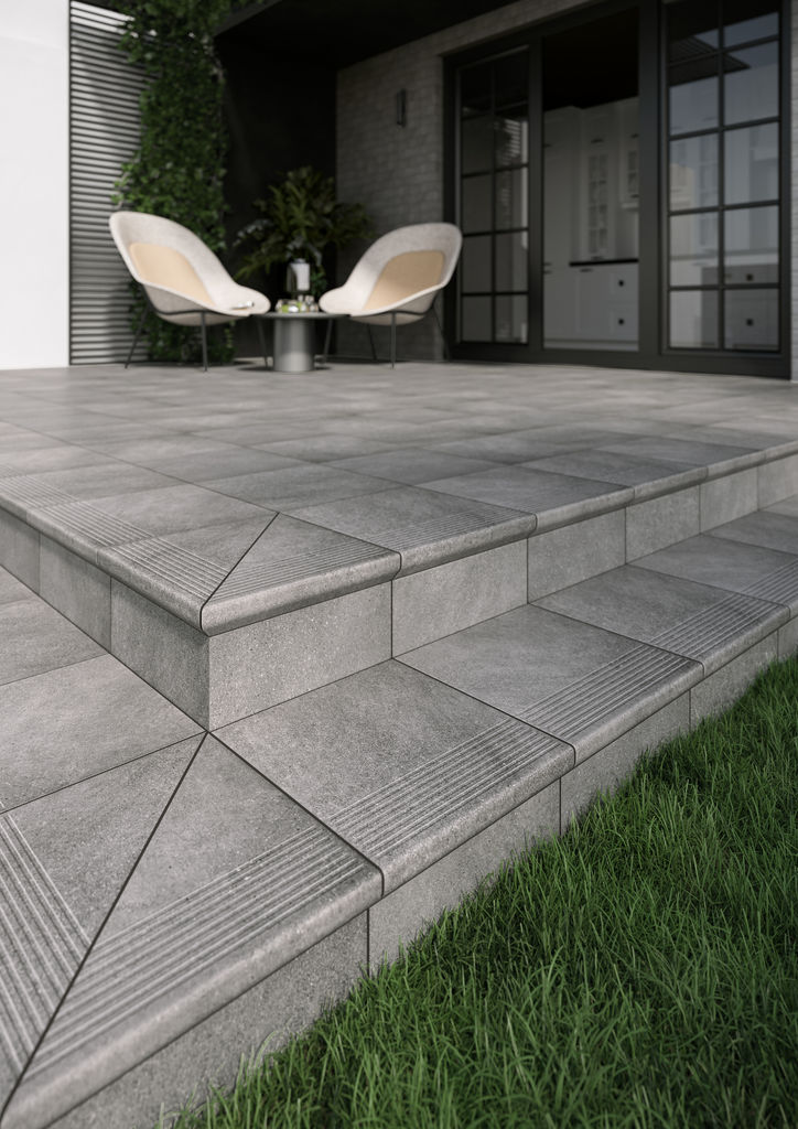 Ступень простая с капиносом структурная Mattone Sabbia Grafit купить в Санкт-Петербурге