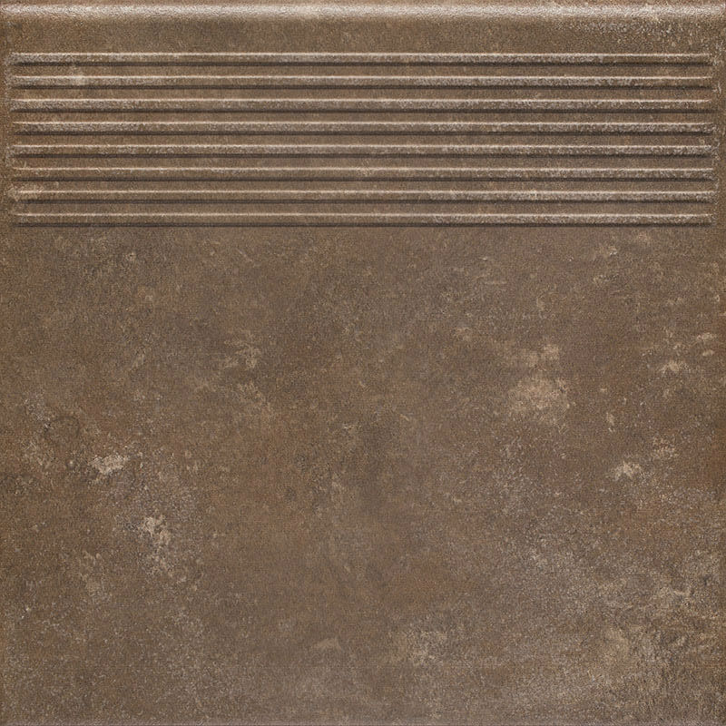 Ступень без капиноса с насечками Ilario brown структурная 300х300х8.5мм Paradyz 13шт/уп купить в Санкт-Петербурге