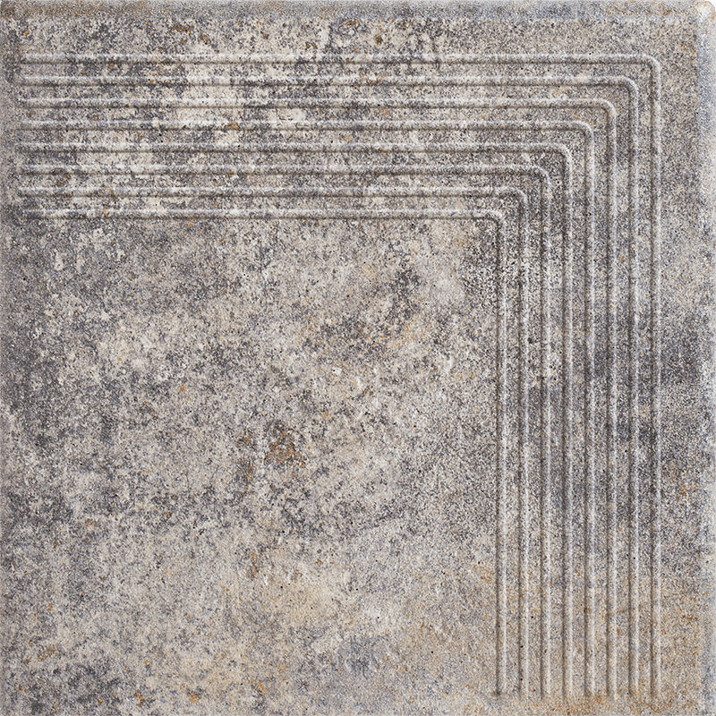 Ступень угловая без капиноса с насечками Viano grys структурный 300х300х11 Paradyz купить в Санкт-Петербурге