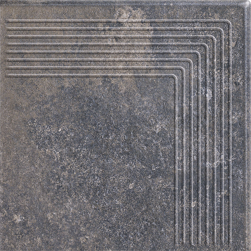 Ступень угловая без капиноса с насечками Viano antracite структурный 300х300х11 Paradyz купить в Санкт-Петербурге