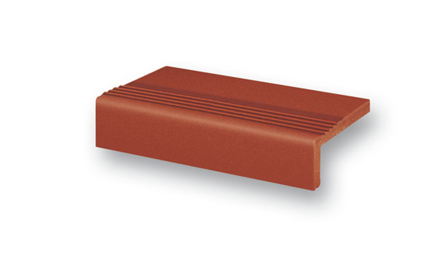 Ступень Terra с насечками прямой угол 215 patrizierrot 4824 клинкерная балконная купить в Санкт-Петербурге