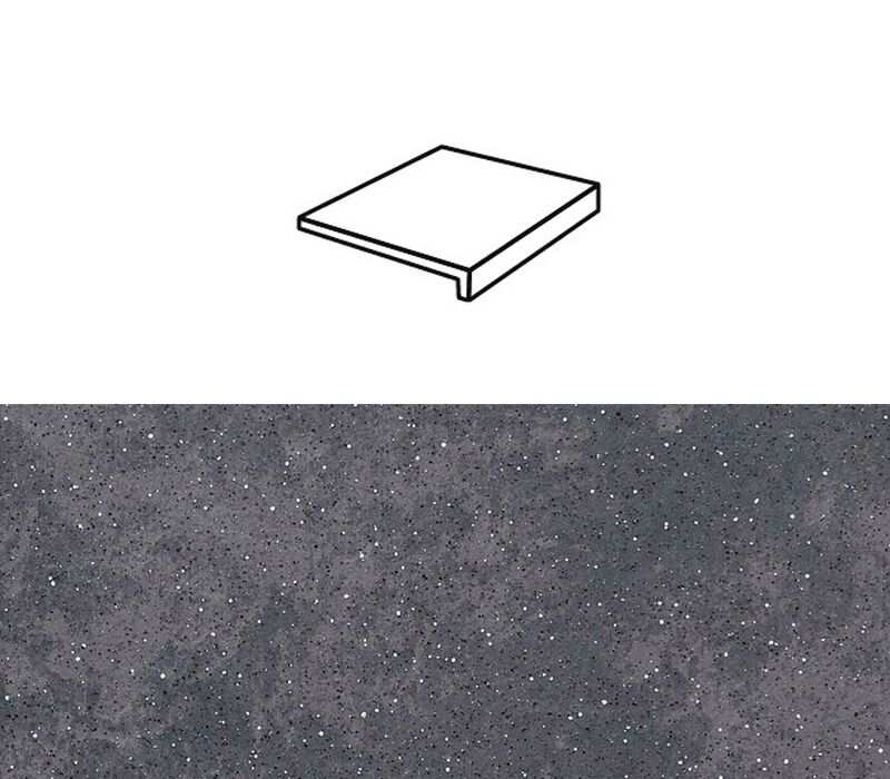 Ступень рядовая Stroher 4816 Keraplatte Roccia прямой угол 845 nero 240x175x52x10мм 6шт/уп купить в Санкт-Петербурге