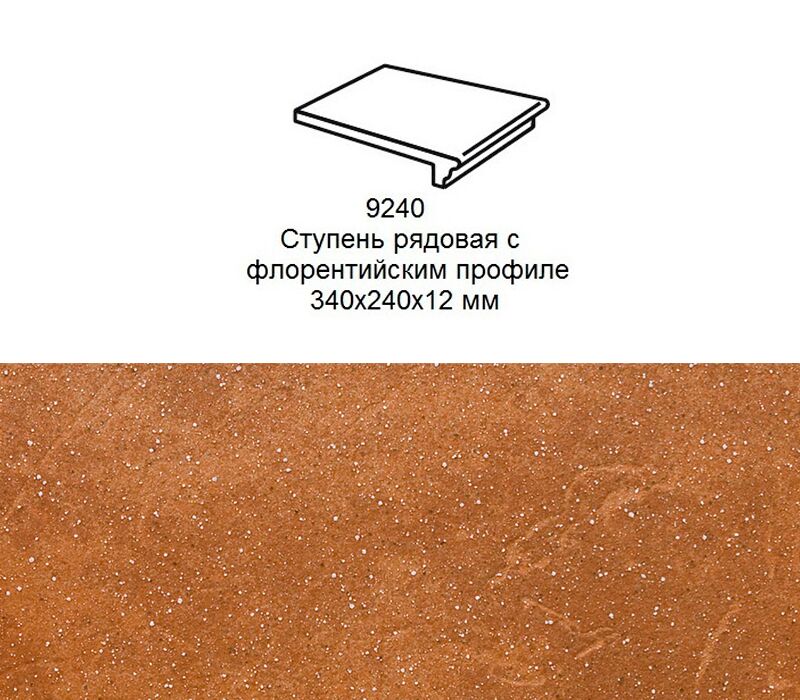 Ступень рядовая Stroher 9240 Keraplatte Roccia флорентинер 839 ferro 340x240x12мм 4шт/уп купить в Санкт-Петербурге