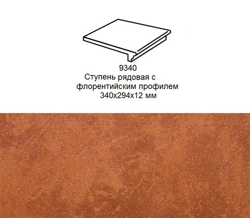 Ступень рядовая Stroher 9340 Keraplatte Roccia флорентинер 841 rosso 340x294x12мм 4шт/уп купить в Санкт-Петербурге