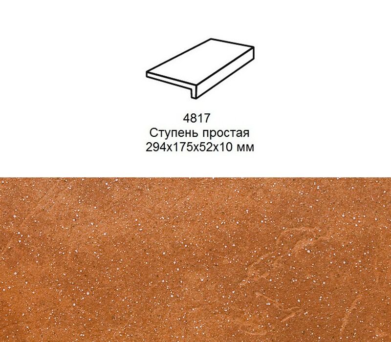 Ступень рядовая Stroher 4817 Keraplatte Roccia прямой угол 839 ferro 294x175x52x10мм 6шт/уп купить в Санкт-Петербурге