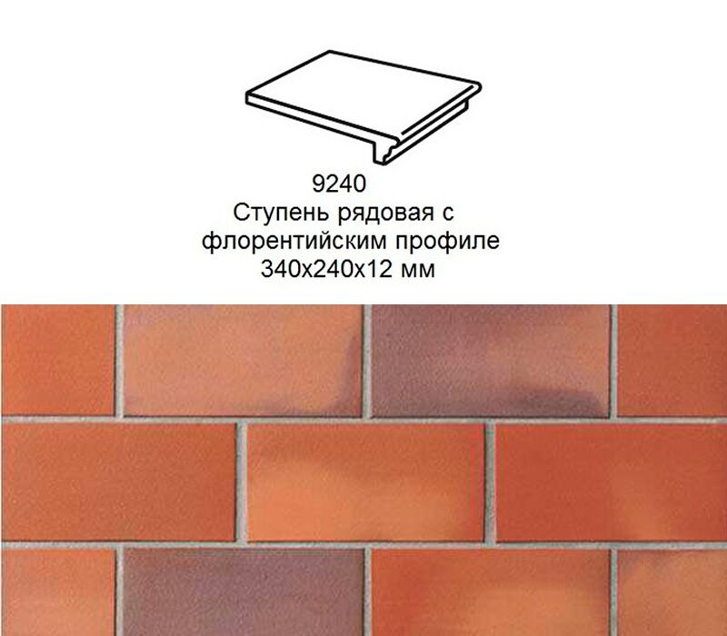 Ступень рядовая Stroher 9240 Keraplatte Terra флорентинер 316 patrizierrot 345x240x14мм 4шт/уп купить в Санкт-Петербурге