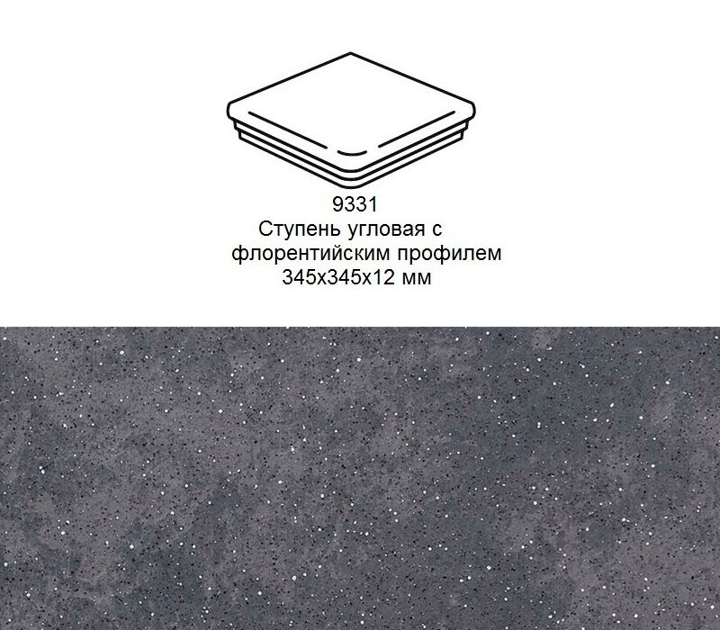 Ступень угловая Stroher 9331 Keraplatte Roccia флорентинер 845 nero 345x345x14мм 1шт/уп купить в Санкт-Петербурге
