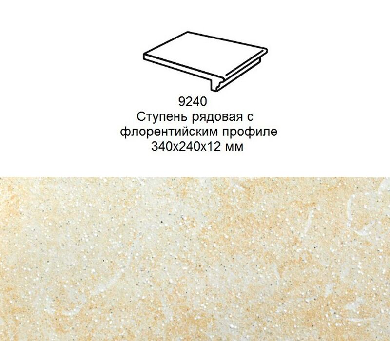 Ступень рядовая Stroher 9240 Keraplatte Roccia флорентинер 833 corda 340x240x12мм 4шт/уп купить в Санкт-Петербурге