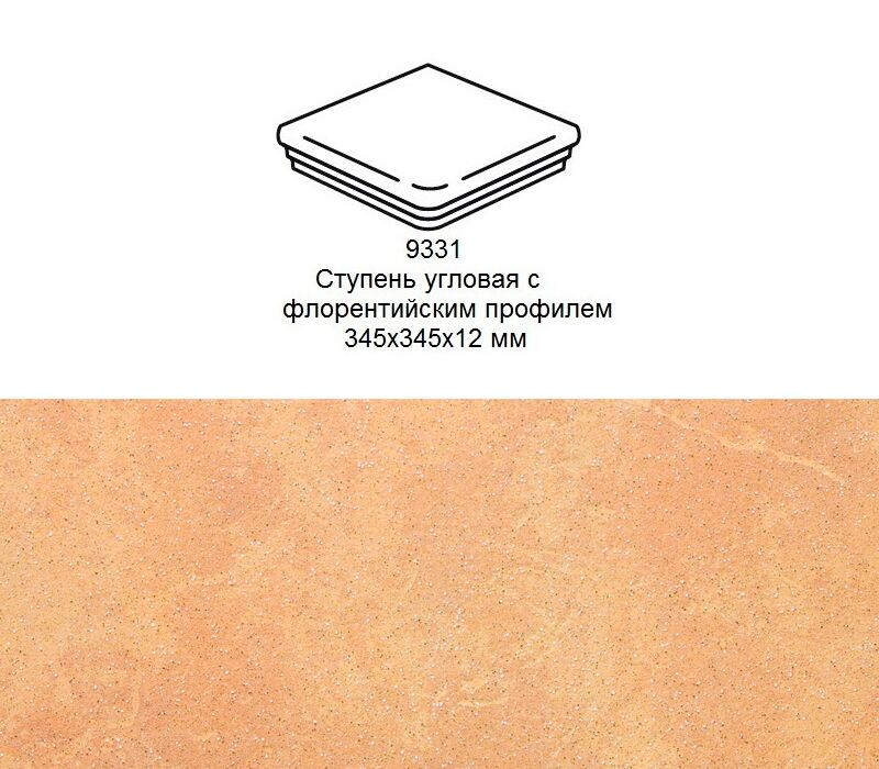 Ступень угловая Stroher 9331 Keraplatte Roccia флорентинер 834 giallo 345x345x12мм 1шт/уп купить в Санкт-Петербурге