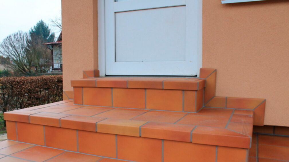 Ступень Terra с насечками прямой угол 307 weizengelb 4824 клинкерная балконная купить в Санкт-Петербурге