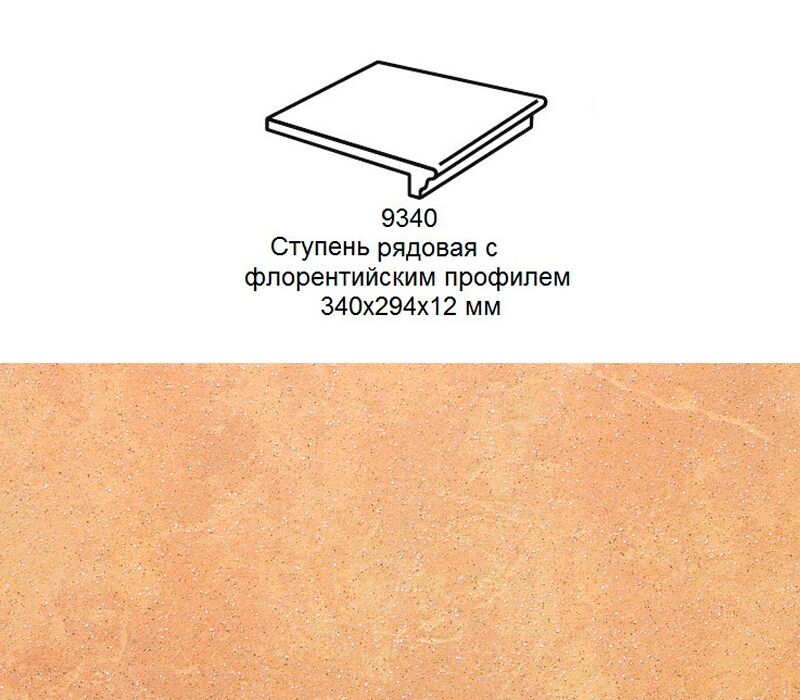 Ступень рядовая Stroher 9340 Keraplatte Roccia флорентинер 834 giallo 340x294x12мм 4шт/уп купить в Санкт-Петербурге