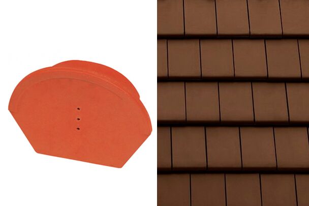 Planoton (Figaro) Универсальная торцевая заглушка гладкого конька №6 Коричневый ангоб Tondach купить в Санкт-Петербурге