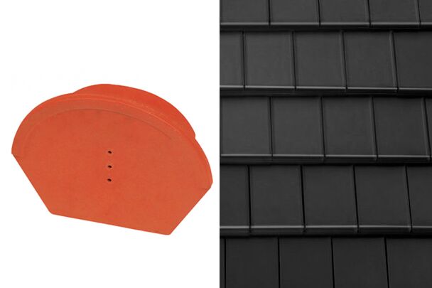 Planoton (Figaro) Универсальная торцевая заглушка гладкого конька №6 Глазурь Амадеус Черный Tondach купить в Санкт-Петербурге