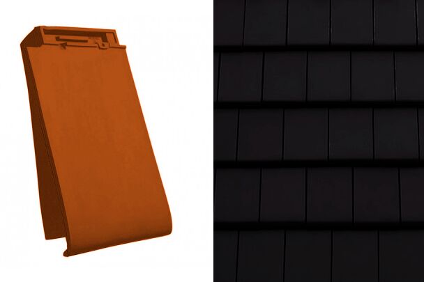 Planoton (Figaro) Боковая левая черепица Графен ангоб Tondach купить в Санкт-Петербурге