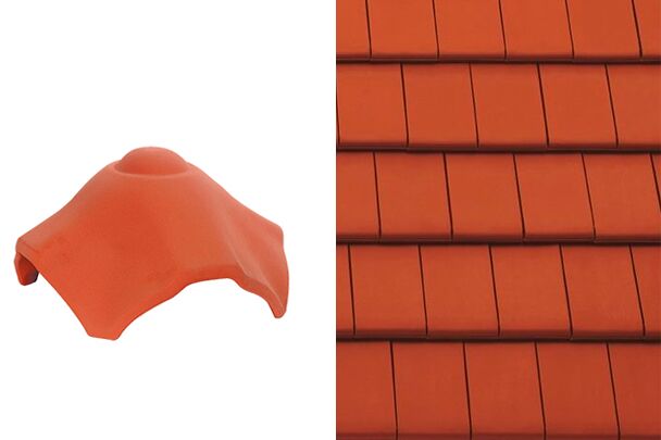 Planoton (Figaro) Вальмовая X-образная черепица Красный ангоб Tondach купить в Санкт-Петербурге