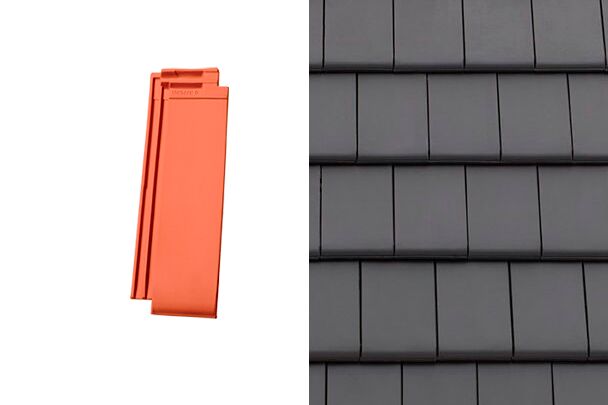 Planoton (Figaro) Половинчатая черепица Антрацит ангоб Tondach купить в Санкт-Петербурге