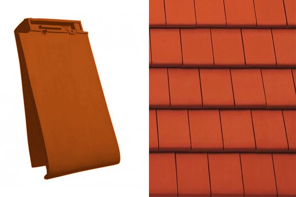 Planoton (Figaro) Боковая левая черепица Красный ангоб Tondach купить в Санкт-Петербурге