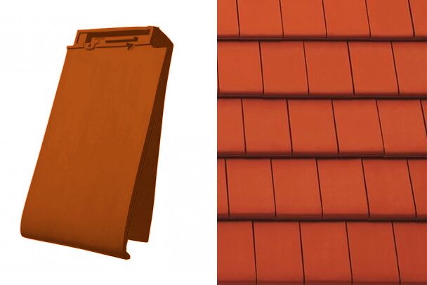 Planoton (Figaro) Боковая правая черепица Красный ангоб Tondach купить в Санкт-Петербурге