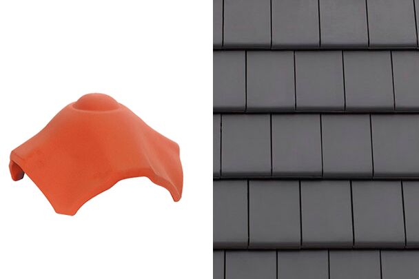 Planoton (Figaro) Вальмовая X-образная черепица Антрацит ангоб Tondach купить в Санкт-Петербурге