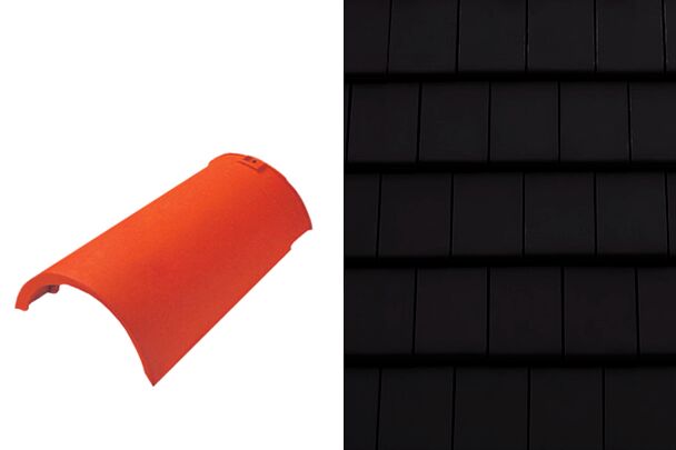 Planoton (Figaro) Коньковая черепица гладкая №6 22,5см (2,7 шт/пм) Графен ангоб Tondach купить в Санкт-Петербурге