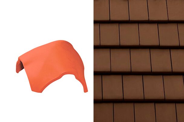 Planoton (Figaro) Вальмовая Y-образная черепица Коричневый ангоб Tondach купить в Санкт-Петербурге