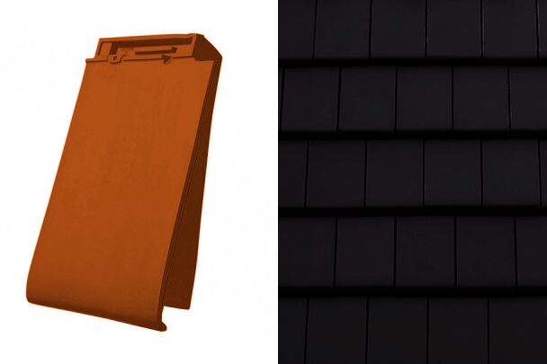 Planoton (Figaro) Боковая правая черепица Графен ангоб Tondach купить в Санкт-Петербурге