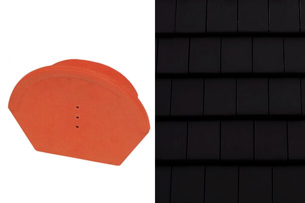 Planoton (Figaro) Универсальная торцевая заглушка гладкого конька №6 Графен ангоб Tondach купить в Санкт-Петербурге