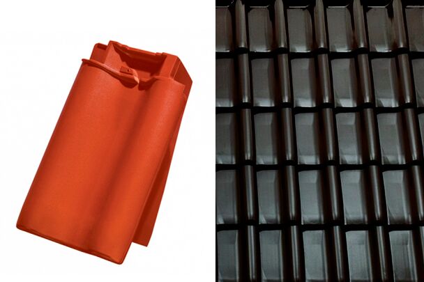 Sensaton (Samba) Боковая правая черепица Глазурь Амадеус Черный Tondach купить в Санкт-Петербурге