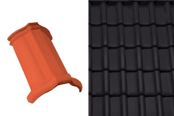 Sensaton (Samba) Коньковая черепица шпунтованная №2 21см (3 шт/пм) Графен ангоб Tondach купить в Санкт-Петербурге