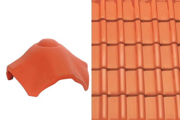 Sensaton (Samba) Вальмовая черепица Х-образная для шпунтованного конька 21см Натуральный красный Tondach купить в Санкт-Петербурге