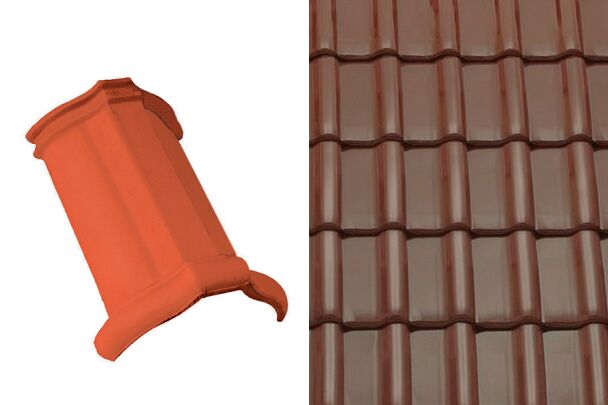 Sensaton (Samba) Коньковая черепица шпунтованная №2 21см (3 шт/пм) Коричневый ангоб Tondach купить в Санкт-Петербурге