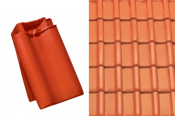 Sensaton (Samba) Боковая левая черепица Натуральный красный Tondach купить в Санкт-Петербурге