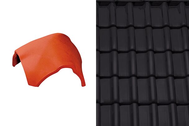 Sensaton (Samba) Вальмовая черепица Y-образная для шпунтованного конька 21см Графен ангоб Tondach купить в Санкт-Петербурге