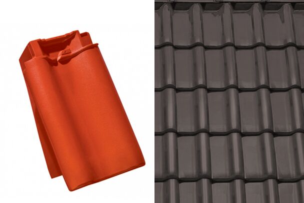 Sensaton (Samba) Боковая левая черепица Антрацит ангоб Tondach купить в Санкт-Петербурге