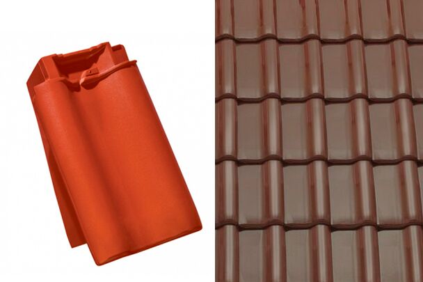 Sensaton (Samba) Боковая левая черепица Коричневый ангоб Tondach купить в Санкт-Петербурге