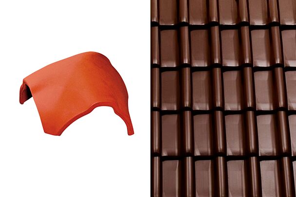 Sensaton (Samba) Вальмовая черепица Y-образная для шпунтованного конька 21см Глазурь Амадеус Коричневый Tondach купить в Санкт-Петербурге