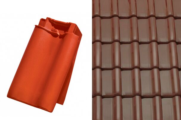 Sensaton (Samba) Боковая правая черепица Коричневый ангоб Tondach купить в Санкт-Петербурге