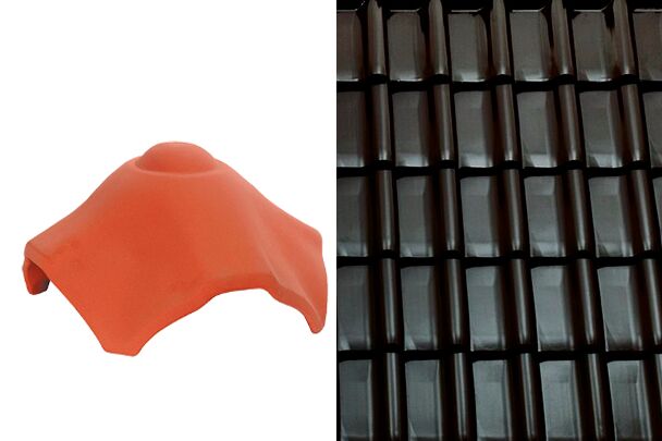 Sensaton (Samba) Вальмовая черепица Х-образная для шпунтованного конька 21см Глазурь Амадеус Черный Tondach купить в Санкт-Петербурге