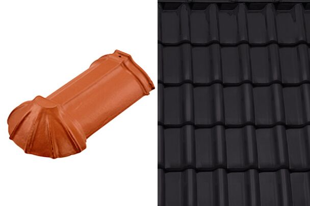 Sensaton (Samba) Начальная хребтовая черепица шпунтованного конька 21см Графен ангоб Tondach купить в Санкт-Петербурге