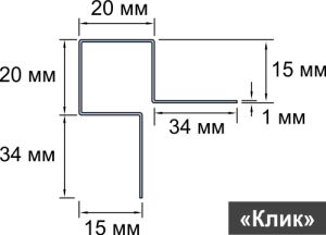 Внешний угловой профиль (симметричный), 3000 мм купить в Санкт-Петербурге