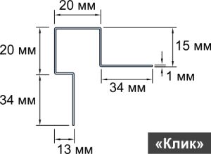Внешний угловой профиль (асимметричный), 3000 мм купить в Санкт-Петербурге