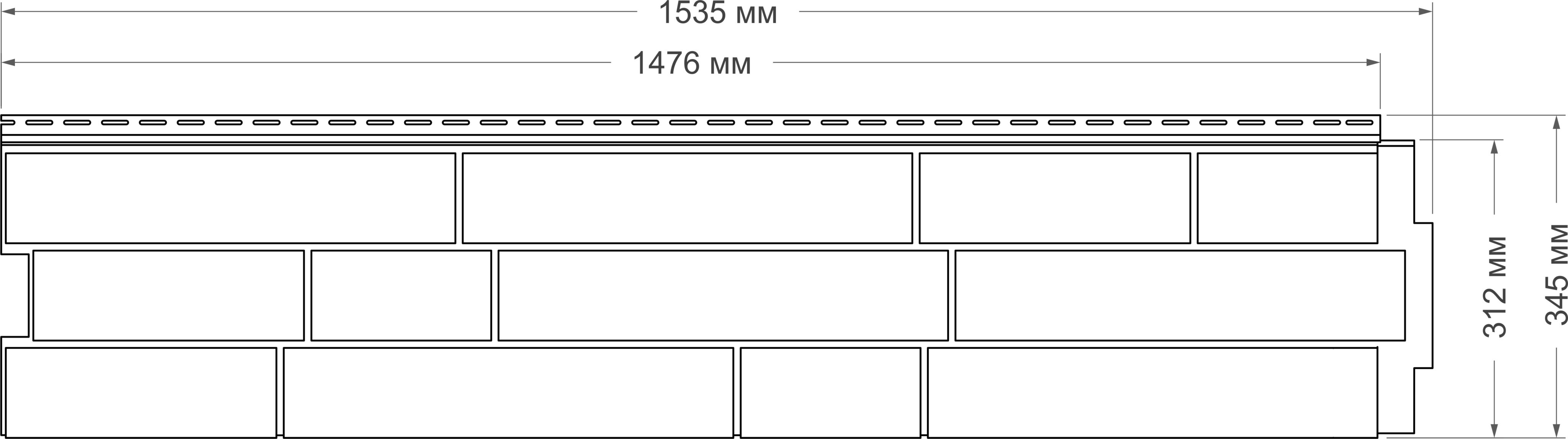 Панель Grand Line ЯФАСАД Крымский сланец 1476х312мм Мел купить в Санкт-Петербурге