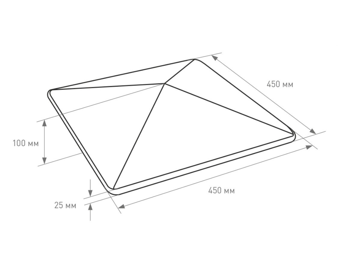 БЕТ-А Оголовник столбовой 450х450х95мм 8017 (коричневый) 48шт/пд купить в Санкт-Петербурге