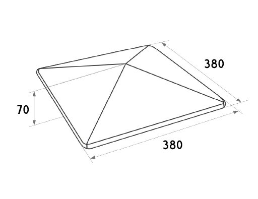 БЕТ-А Оголовник столбовой 380х380х70мм 8019 (серо-коричневый) 48шт/пд купить в Санкт-Петербурге
