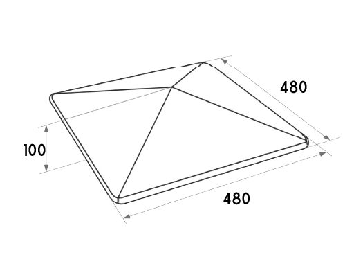 БЕТ-А Оголовник столбовой 480х480х100мм 8017 (коричневый) 48шт/пд купить в Санкт-Петербурге