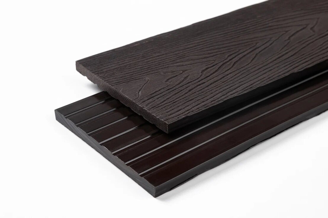 Доска заборная полнотелая МПК Тиснение Секвойя кофе 145х11х2000мм Мастодек купить в Санкт-Петербурге