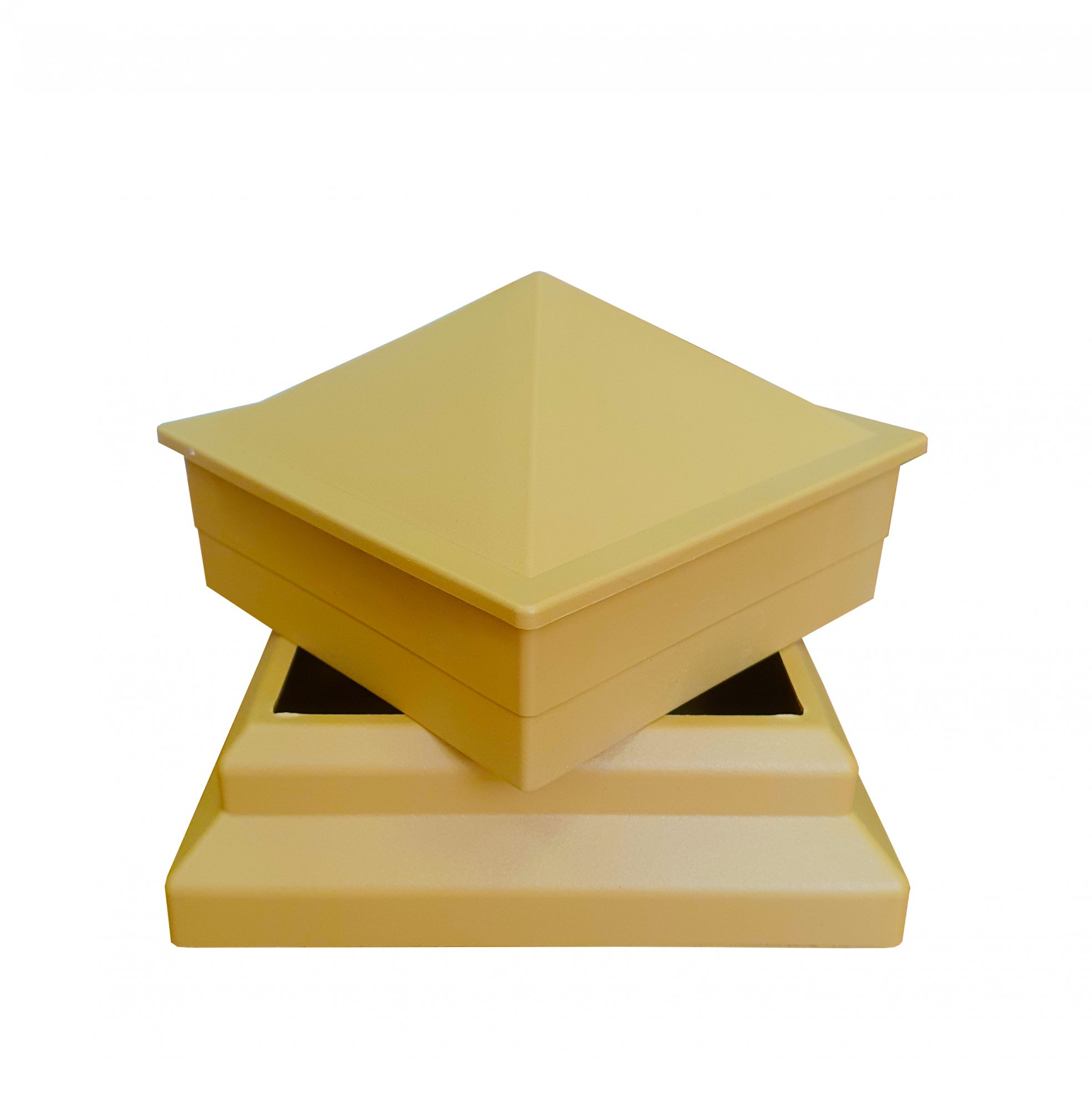 Комплект для столба ТЕРРАпол ПРАКТИК Желтый (крышка+рамка) 100х100мм купить в Санкт-Петербурге