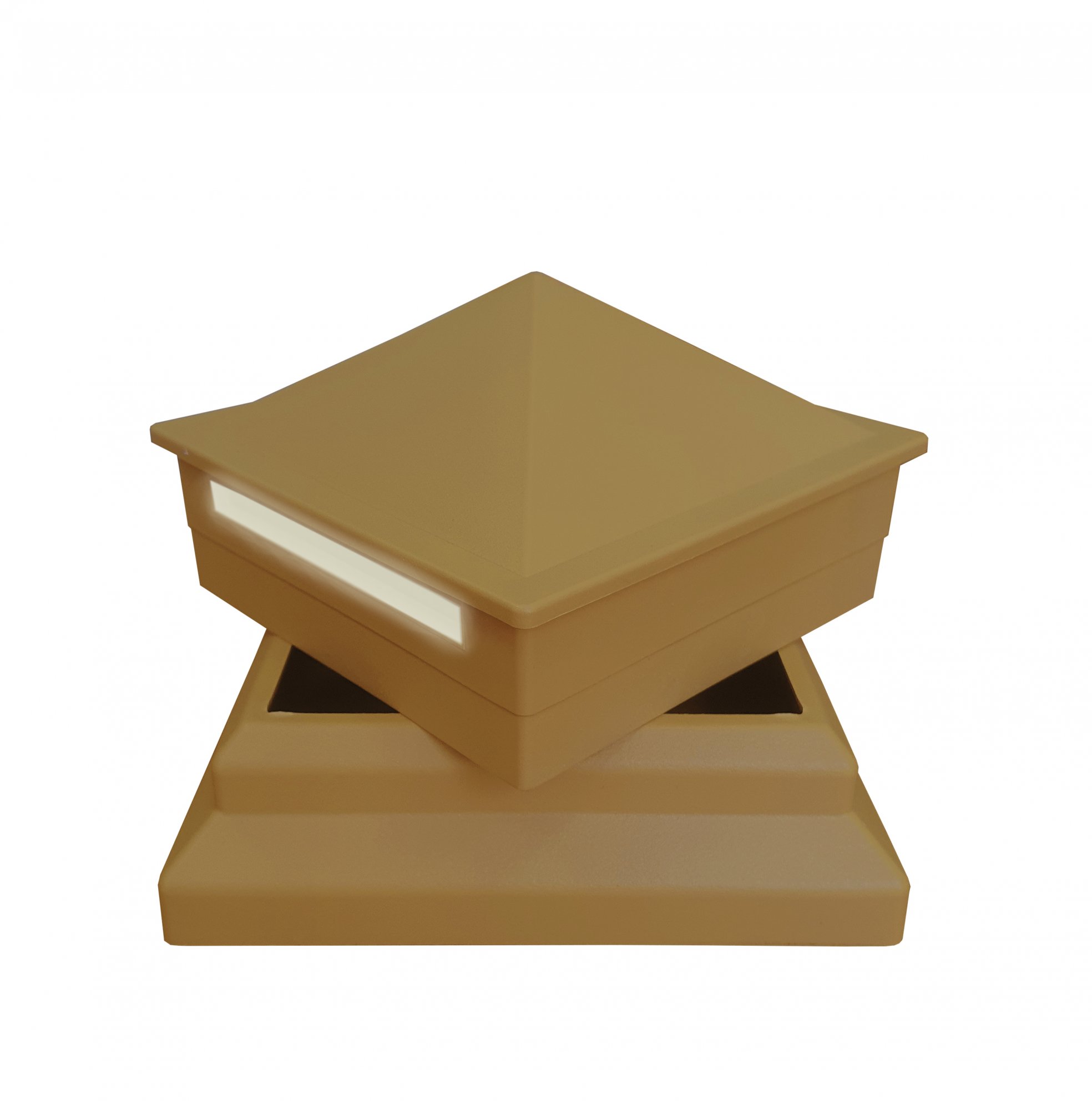 Комплект для столба ТЕРРАпол ПРАКТИК Светло-Коричневый (крышка с подсветкой+рамка) 100х100мм купить в Санкт-Петербурге