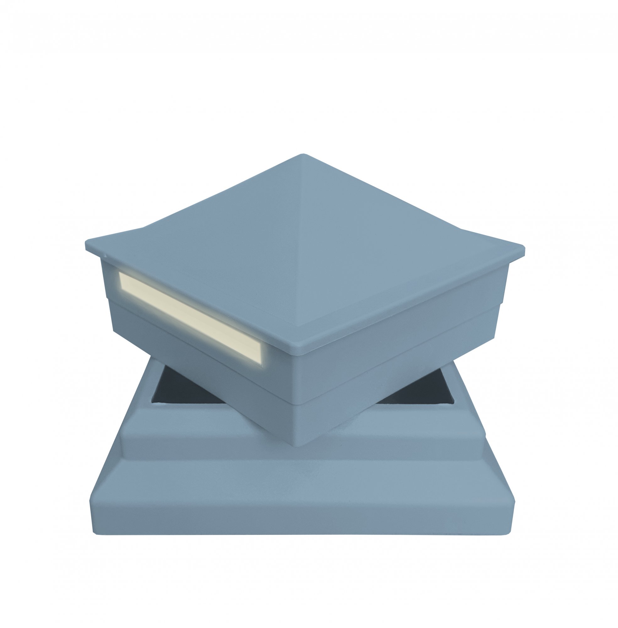 Комплект для столба ТЕРРАпол ПРАКТИК Серый (крышка с подсветкой+рамка) 100х100мм купить в Санкт-Петербурге